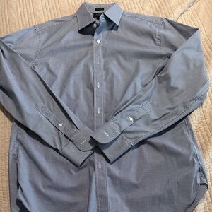 J. Crew Men's Blue Checkered Dress Shirt